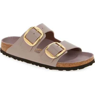 Birkenstock Arizona Hammered Big Buckle Slide Sandal In Faded Purple