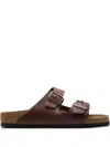 Birkenstock Arizona Leather Buckle Sandals In Brown
