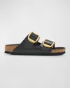 Birkenstock Arizona Big Buckle Patent Leather Sandals In Black