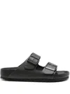 Birkenstock Arizona Leather Buckled Sandals In Black