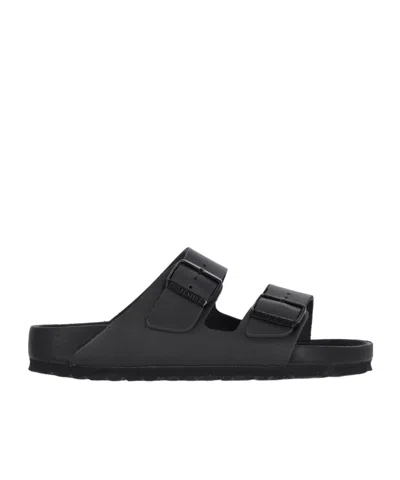 BIRKENSTOCK BIRKENSTOCK ARIZONA LOGO ENGRAVED DOUBLE BUCKLED SANDALS