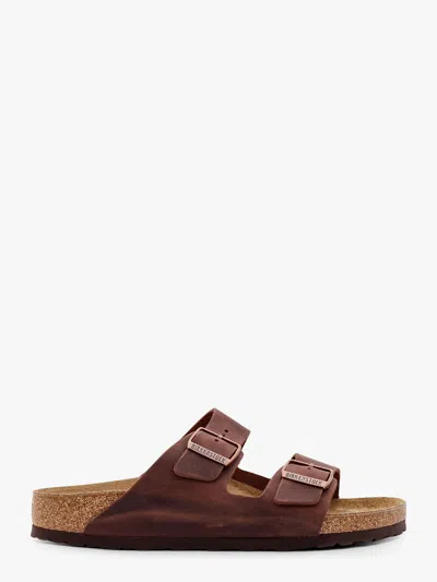 Birkenstock Arizona Adjustable Strap Leather Sandals In Brown