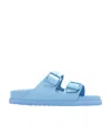 Birkenstock Arizona Leather Slides In Blue