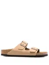 Birkenstock Arizona Leather Unisex Sandals In Beige
