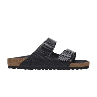 Pre-owned Birkenstock Arizona Leather Woven Sandal 'emboss Black' | Men's Size 43