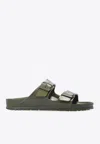 Birkenstock Arizona Eva Womens Slip On Flat Slide Sandals In Green
