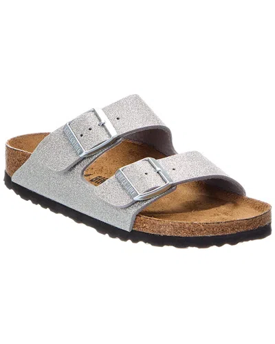 Birkenstock Arizona Narrow Glitter Leather Sandal In Silver