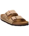 Birkenstock Arizona Soft Footbed Leather Sandal In Brown