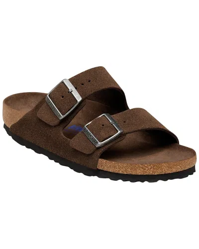 Birkenstock Arizona Narrow Soft Footbed Suede Sandal In Brown