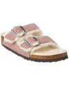 Birkenstock Women's Arizona Shearling Slide Sandals In Pink