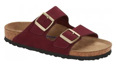 Pre-owned Birkenstock Arizona Nubuck Leather Maroon Midnight Sandals Sfb Slides Slippers In Multicolor