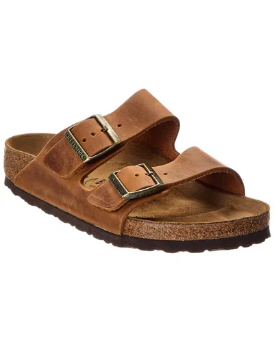 Birkenstock Arizona Narrow Oiled Leather Sandal In Brown