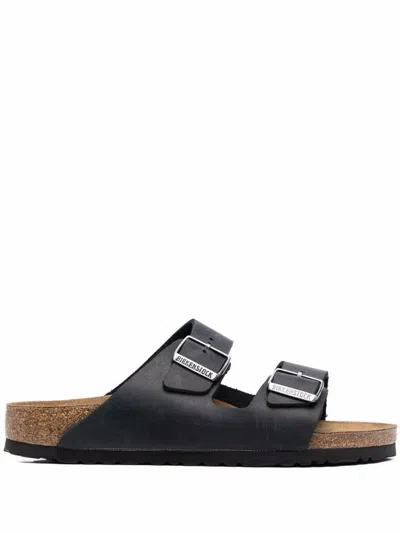 Birkenstock Arizona Oiled Leather Sandals In Black