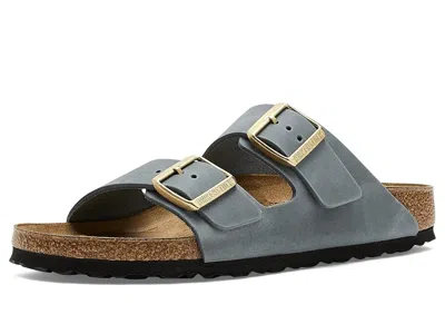 Birkenstock Arizona - Oiled Leather Women's Slide Shoes Basalt Gray: Eu 38 (us Women's 7-7.5) Narrow