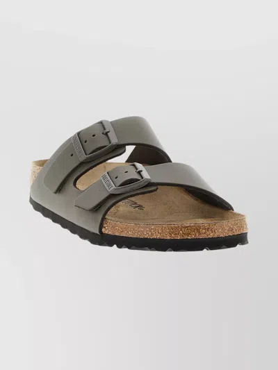 Birkenstock Arizona Open Toe Sandals With Cork Sole In Gray