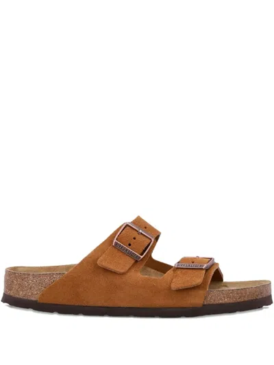 Birkenstock Biscuit Suede Arizona Bs Slippers In Brown