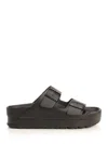 Birkenstock Arizona Platform Flex Exquisite Slide Sandals In Black