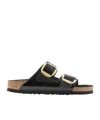 Birkenstock Arizona Big Buckle Patent Leather Sandals In Black