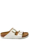 Birkenstock Arizona Patent Sliders In White