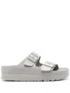 Birkenstock Arizona Pap Flex Platform Sandals In Grey