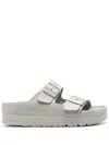 Birkenstock Slip-on Platform Sandals Adjustable Straps In Grey