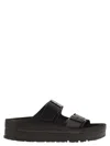 Birkenstock Arizona Platform - Slipper With Leather Buckles In Black