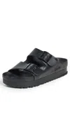 BIRKENSTOCK ARIZONA PLATFORM FLEX EXQUISITE SANDALS BLACK