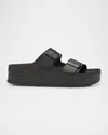 Birkenstock Arizona Platform Flex Exquisite Slide Sandals In Black