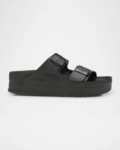 BIRKENSTOCK ARIZONA PLATFORM FLEX EXQUISITE SLIDE SANDALS