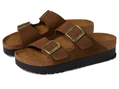 Birkenstock Arizona Platform Sandal - Nubuck In Brown
