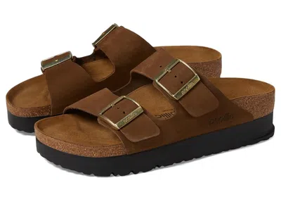 Birkenstock Arizona Platform Sandal - Nubuck Women's Shoes Dark Tea: Eu 40 (us Women's 9-9.5) Narrow In Brown