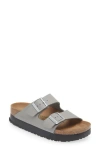 Birkenstock Arizona Platform Slide Sandal In Stone Coin