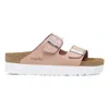 Birkenstock Women's Arizona Slip On Buckled Footbed Sandals In Soft Pink
