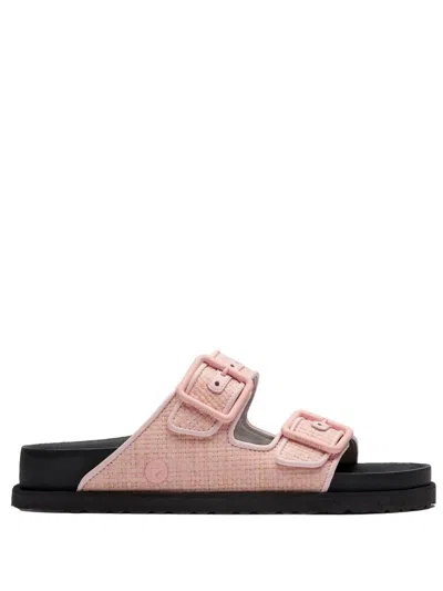 Birkenstock Arizona Raffia Luxe Sandals Shoes In Pink