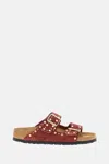 Birkenstock Studded Double-buckle Sandals In Red