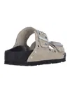 Birkenstock Suede Arizona Rivet-detail Sandals In Beige