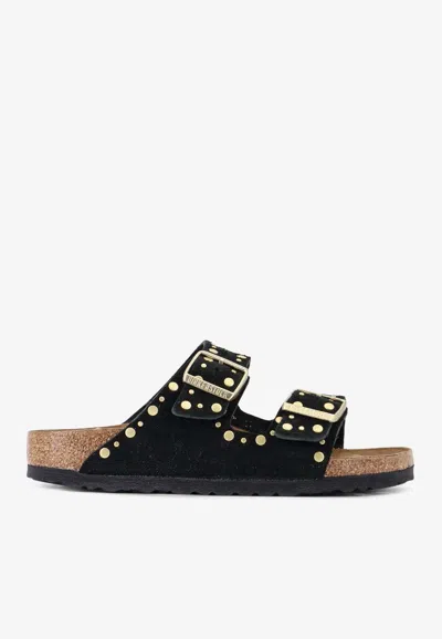 Birkenstock Classic Arizona Sandals With Studded Accents In Black