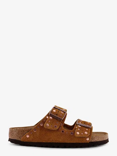 Birkenstock Arizona Rivets Studded Slide Sandal In Brown