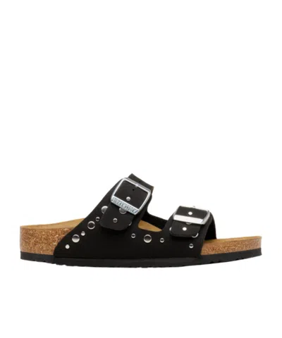 Birkenstock Arizona Studded Flat Sandals In Black