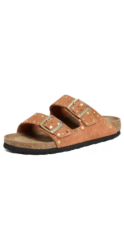 Birkenstock Arizona Rivets Sandals Dark Rust In Brown