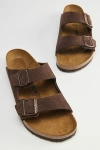 Birkenstock Arizona Desert Slide Sandal In Roast Desert Nubuck