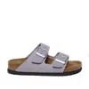 Birkenstock Arizona Sandal With Two Adjustable Straps In Lilac Nubuck In Purple