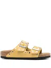 Birkenstock Arizona Rivet Border Leather Sandals With Applied Metal Rivets In 黄色