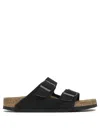 Birkenstock Arizona Sandal With Oiled Leather In Black