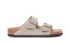 Birkenstock Woman Sandals Khaki Size 8 Soft Leather In Beige