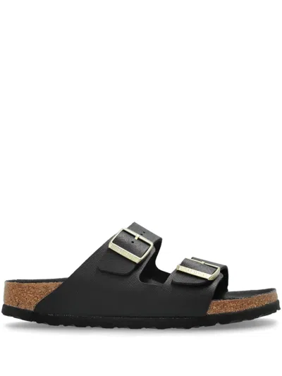 BIRKENSTOCK BLACK MICROFIBER ARIZONA SANDALS