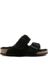 Birkenstock Arizona Teddy Split Suede Sandals In Black