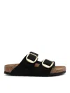 Birkenstock Arizona Big Buckle Nubuck Sandals In Black