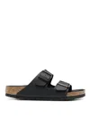 Birkenstock Arizona Birko-flor Black Patent Two Bar Mules