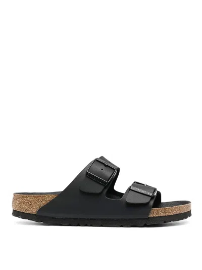 Birkenstock Arizona Birko-flor Black Patent Two Bar Mules